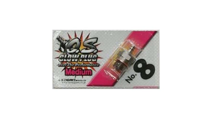 O.S. No.8 Short Body Standard Glow Plug - Medium