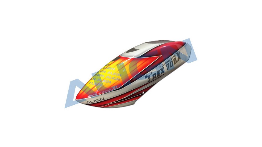 T-REX 700X Painted Canopy White Red HC7658 T-REX 700X Painted Canopy - White Red HC7658