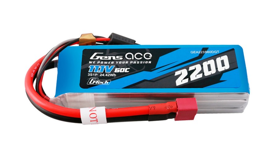 Gens ace 2200mAh 3S 60C 11.1V G-Tech Lipo Battery (Deans Plug) GEA223S60DGT