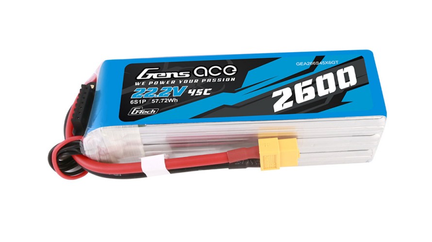 Gens ace Lipo G-Tech 2600mAh 22.2V 6S1P 45C (XT-60) GEA266S45X6GT