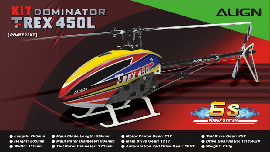 ALIGN T-REX 450L Dominator Kit (6S) RH45E23XW ALIGN T-REX 450L Dominator Kit (6S) RH45E23XW