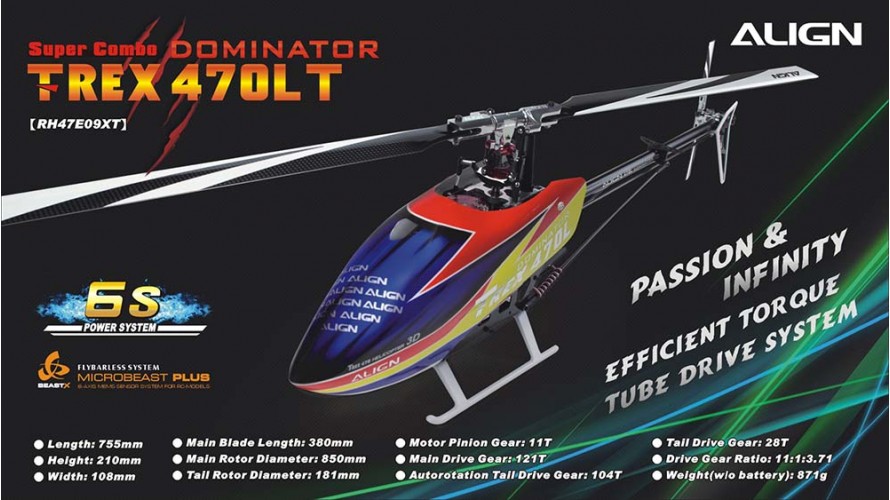 ALIGN T-REX 470LT Dominator Super Combo Torque Tube RH47E09XW ALIGN T-REX 470LT Dominator Super Combo Torque Tube RH47E09XW