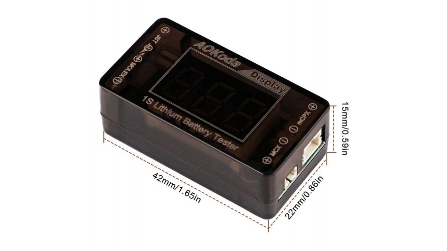 Digital AOK 1S LiPo Battery Voltage Checker - Tester AOK-041 Digital AOK 1S LiPo Battery Voltage Checker - Tester AOK-041